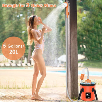 Cosy Life shower head hanging setup enables hands-free outdoor showers