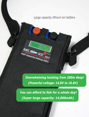 Cotech DN-1700NS battery side view shows USB ports for device charging.