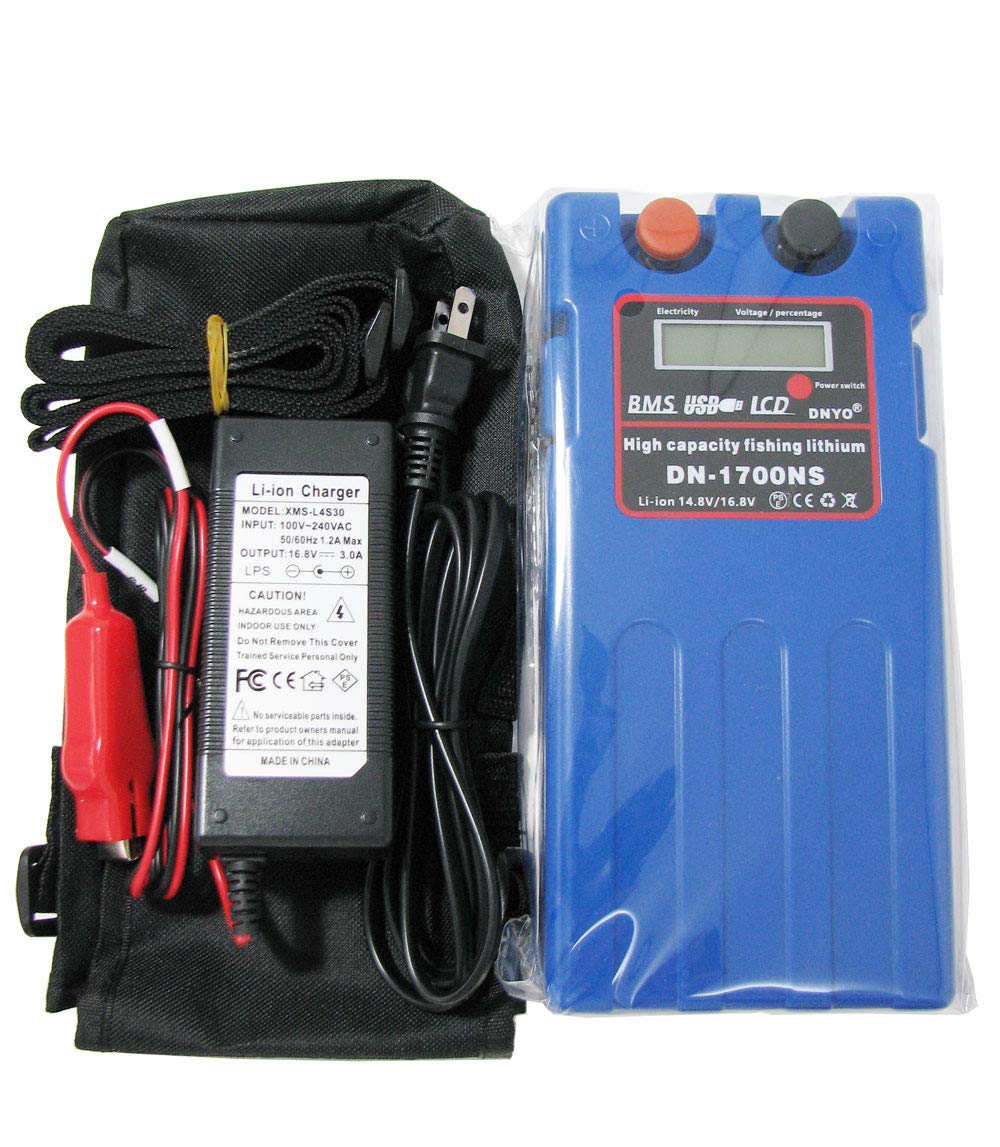 Cotech DN-1700NS package includes battery, charger, carry bag, and manual.