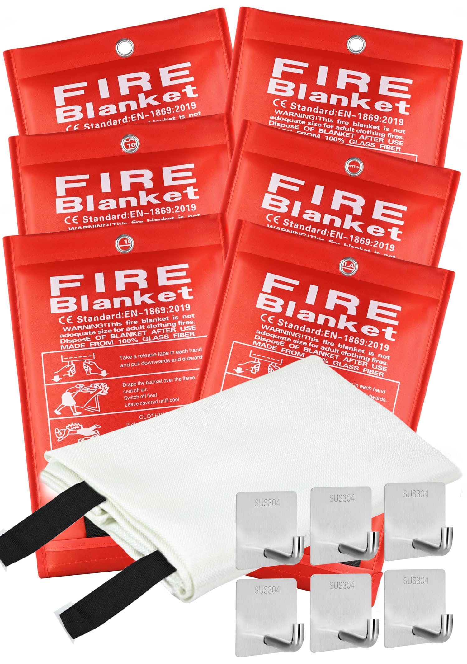 COTOM emergency fire blanket 40x40 with pull-tab for quick kitchen fire response.