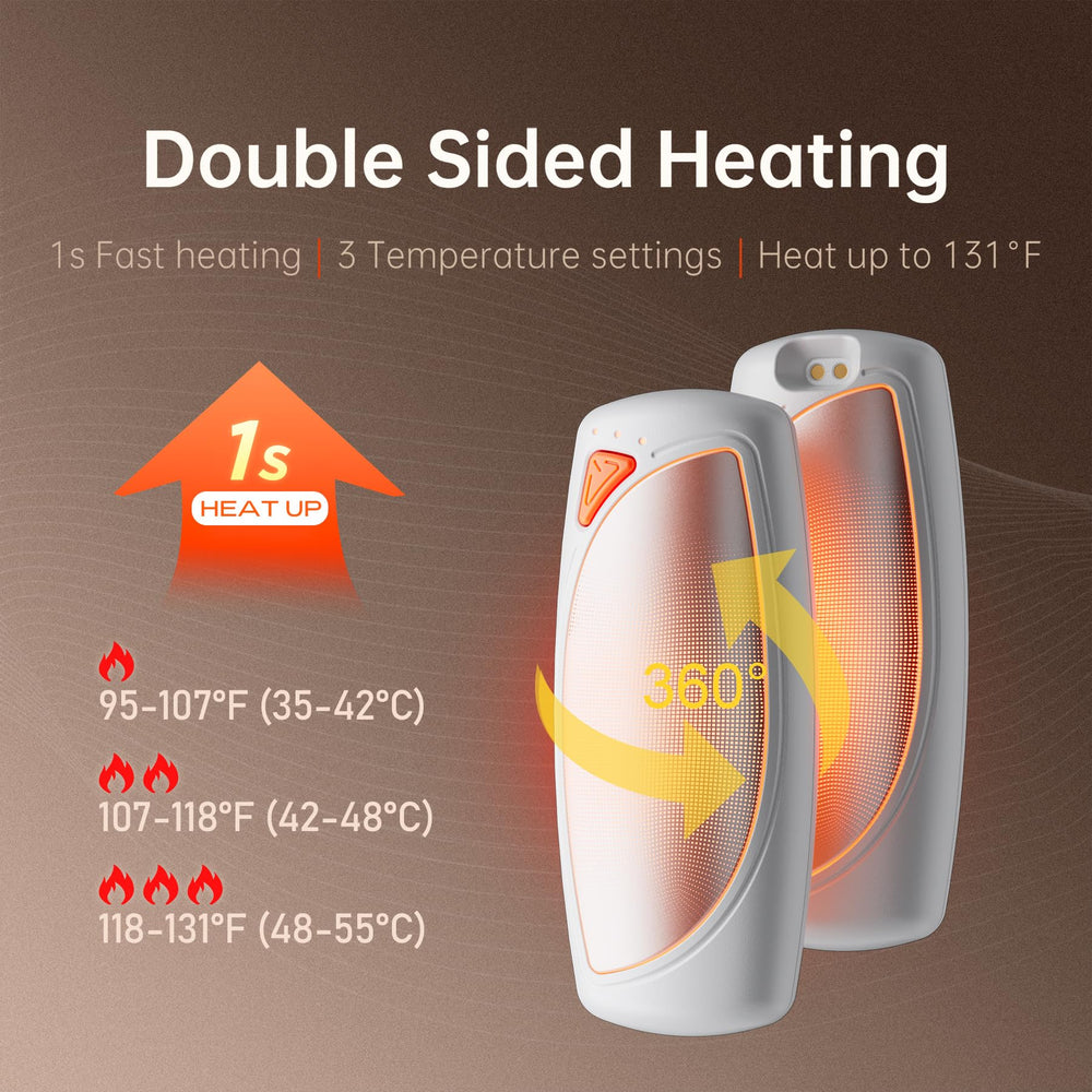 COTOP hand warmers dual heating surfaces provide even warmth on hands.