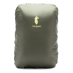 Cotopaxi Seco 45L Rain Cover rolled in its own bag for compact storage.