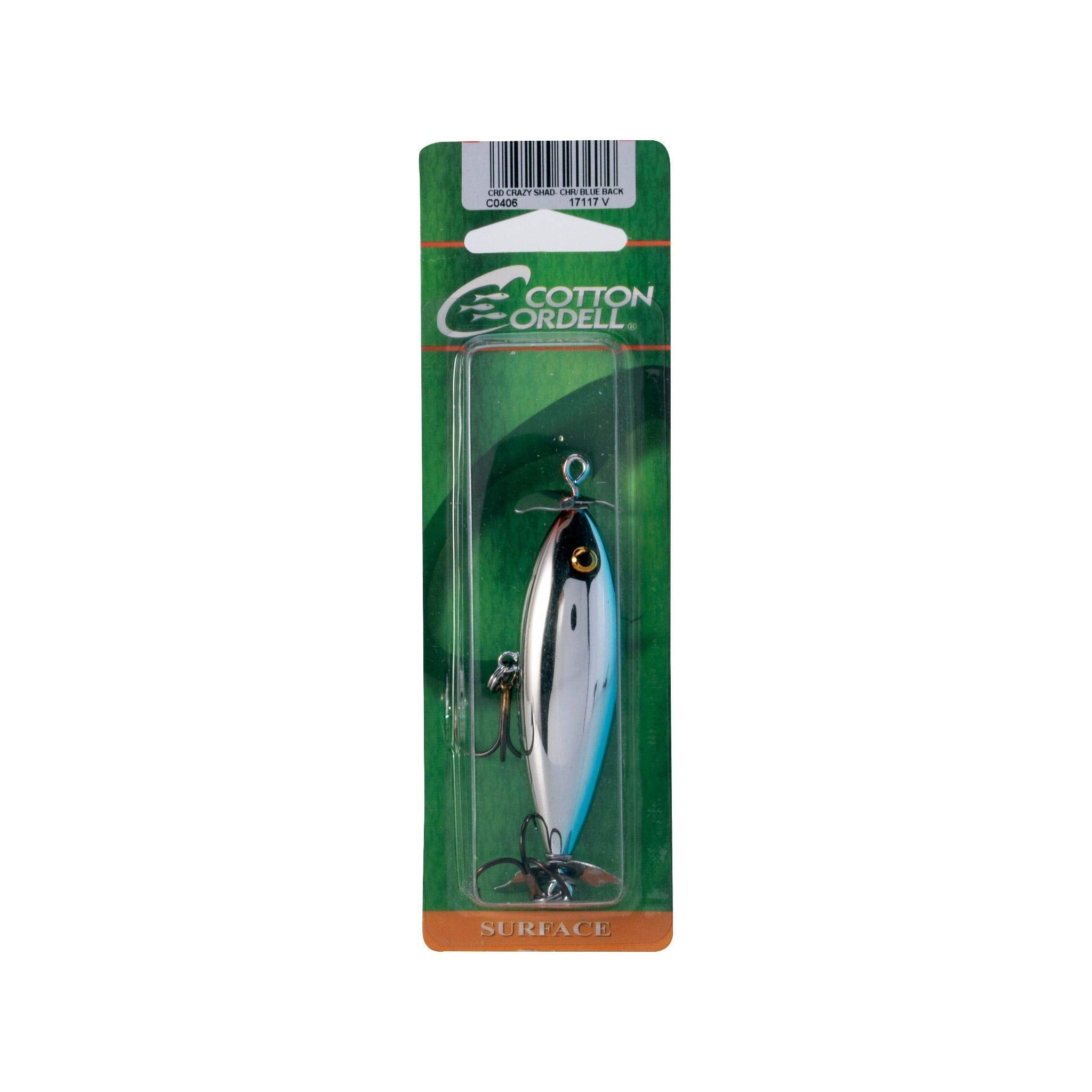 Cotton Cordell Crazy Shad dual blades create surface splashes for schooling fish.