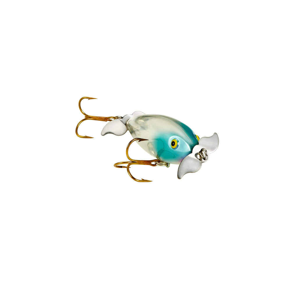 Cotton Cordell Crazy Shad with dual spinning blades delivering surface chop and roll