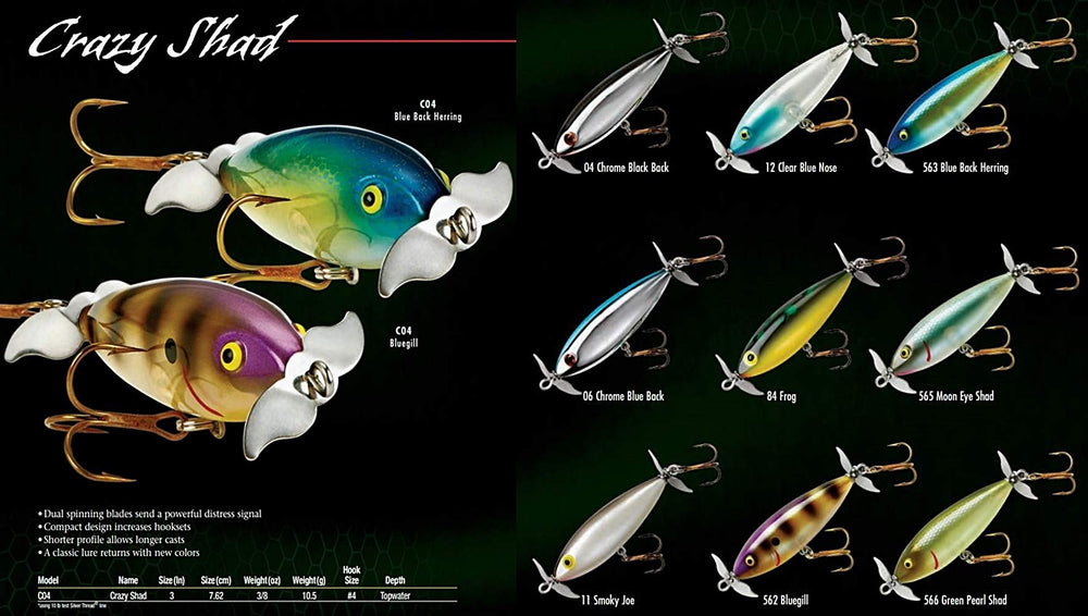 Cotton Cordell Crazy Shad dual blades create surface action to attract schooling fish