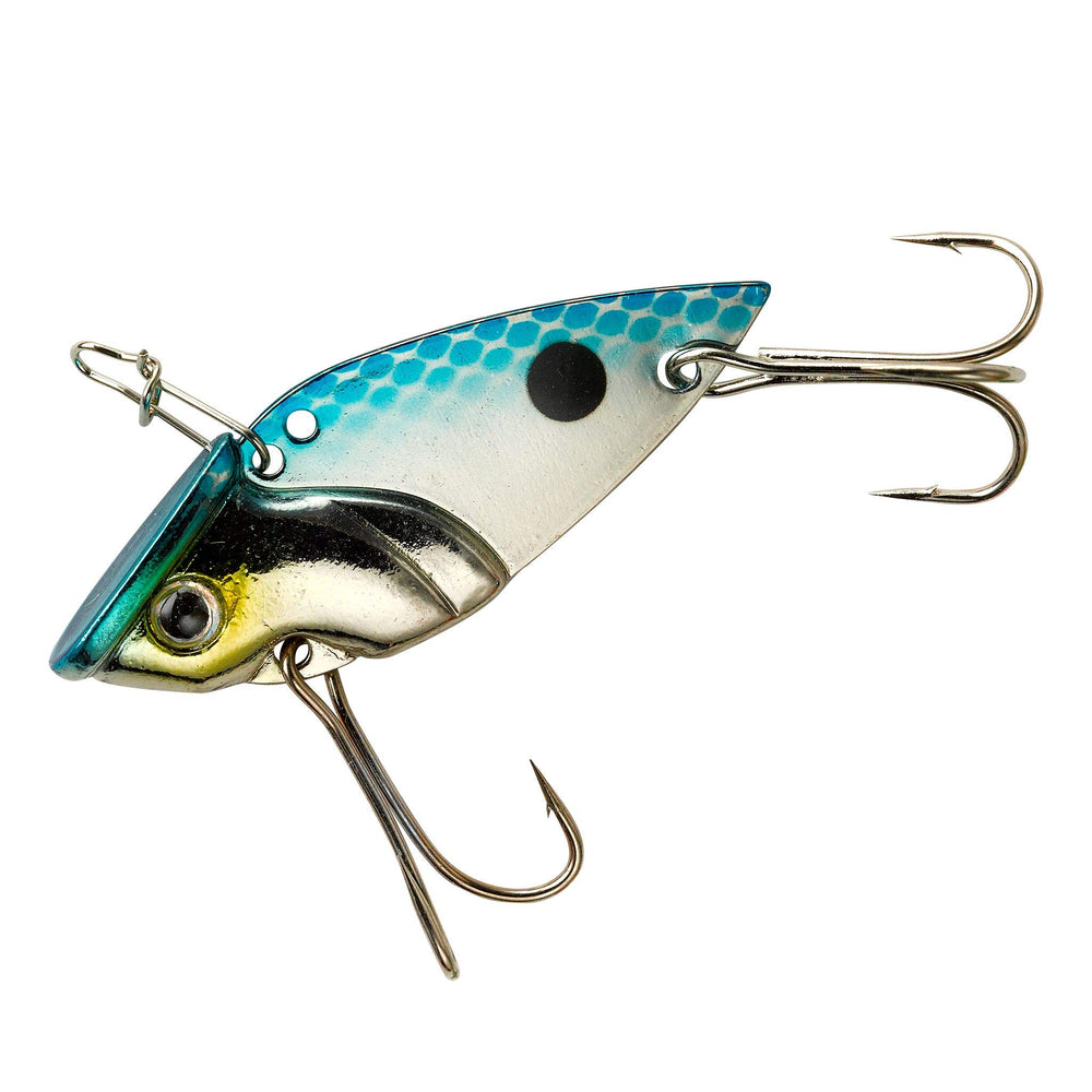 Cotton Cordell Gay Blade chrome blue with flat head delivers tight wiggle for bass.