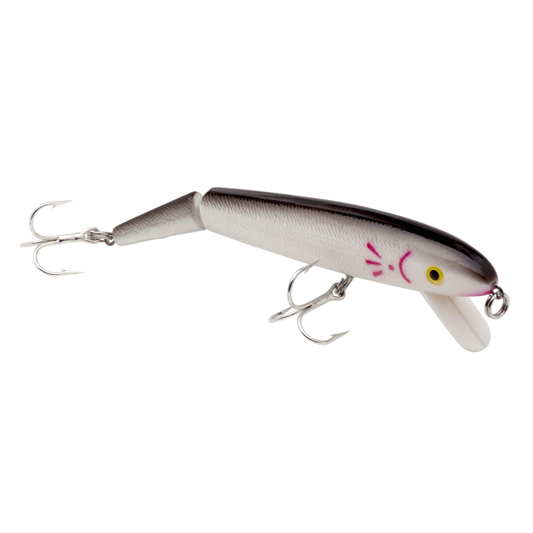 Cotton Cordell Jointed Red Fin Smoky Joe topwater lure showing true-running V-wake for exciting strikes.
