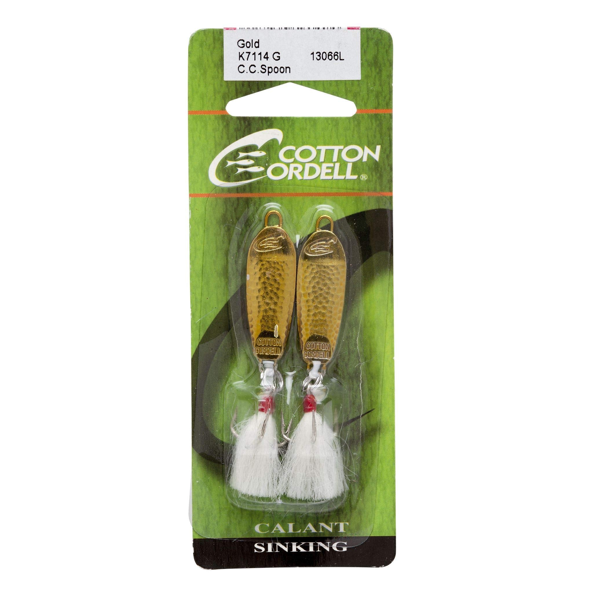 Cotton Cordell Little Mickey spoon, hammered-sides in gold, provides reflective flashes for versatile fishing