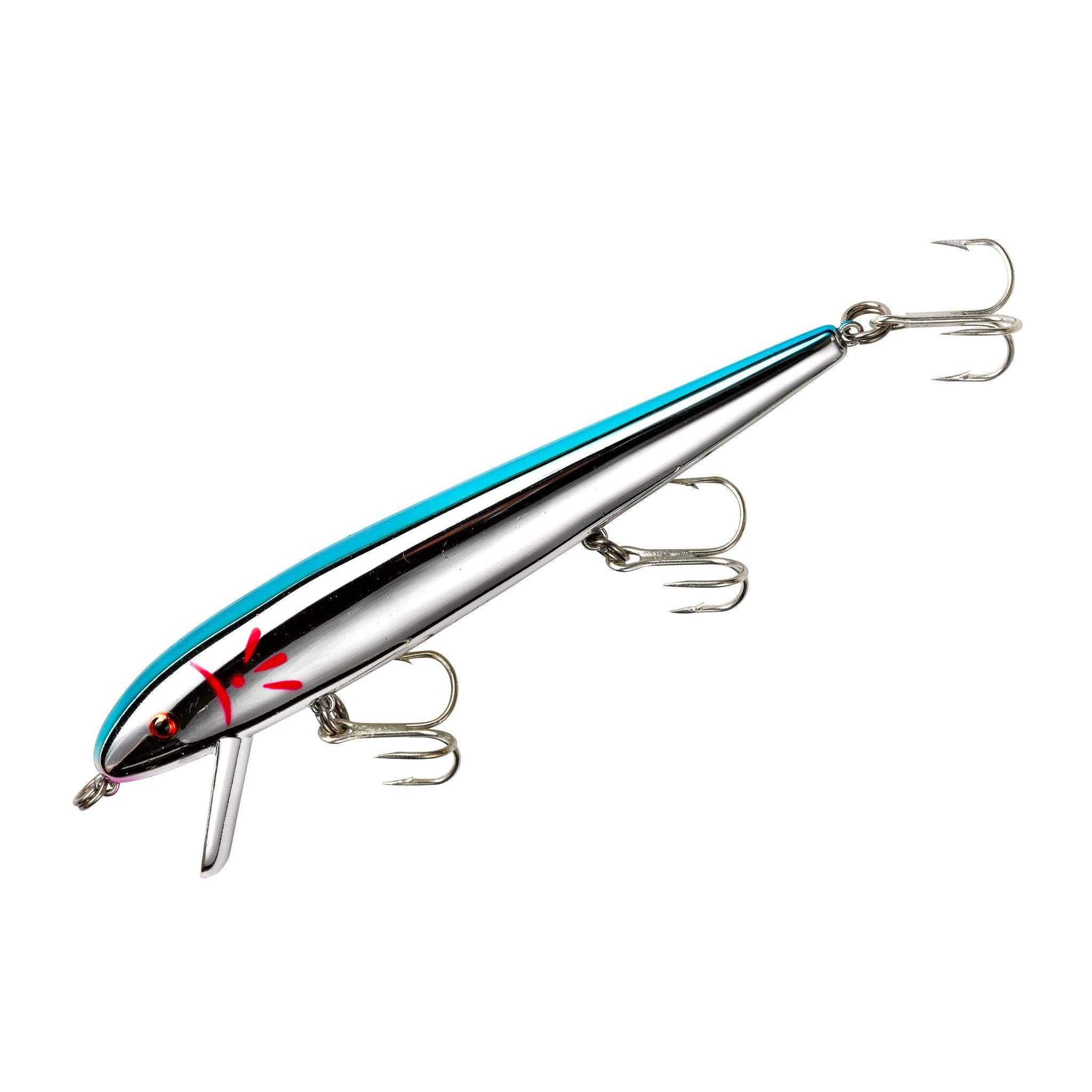 Cotton Cordell Red Fin Lure with chrome back, topwater action for bass.