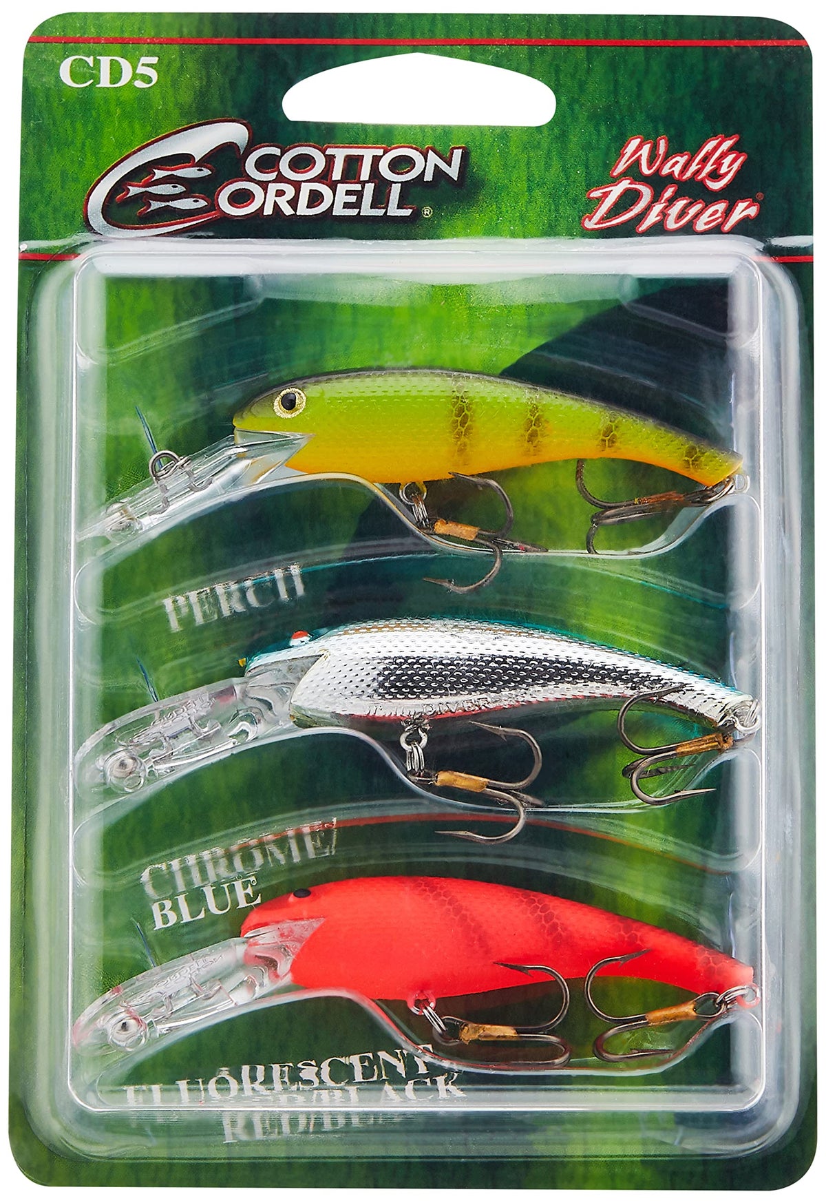 Cotton Cordell Wally Diver 3-pack assortment demonstrating versatile walleye lures.