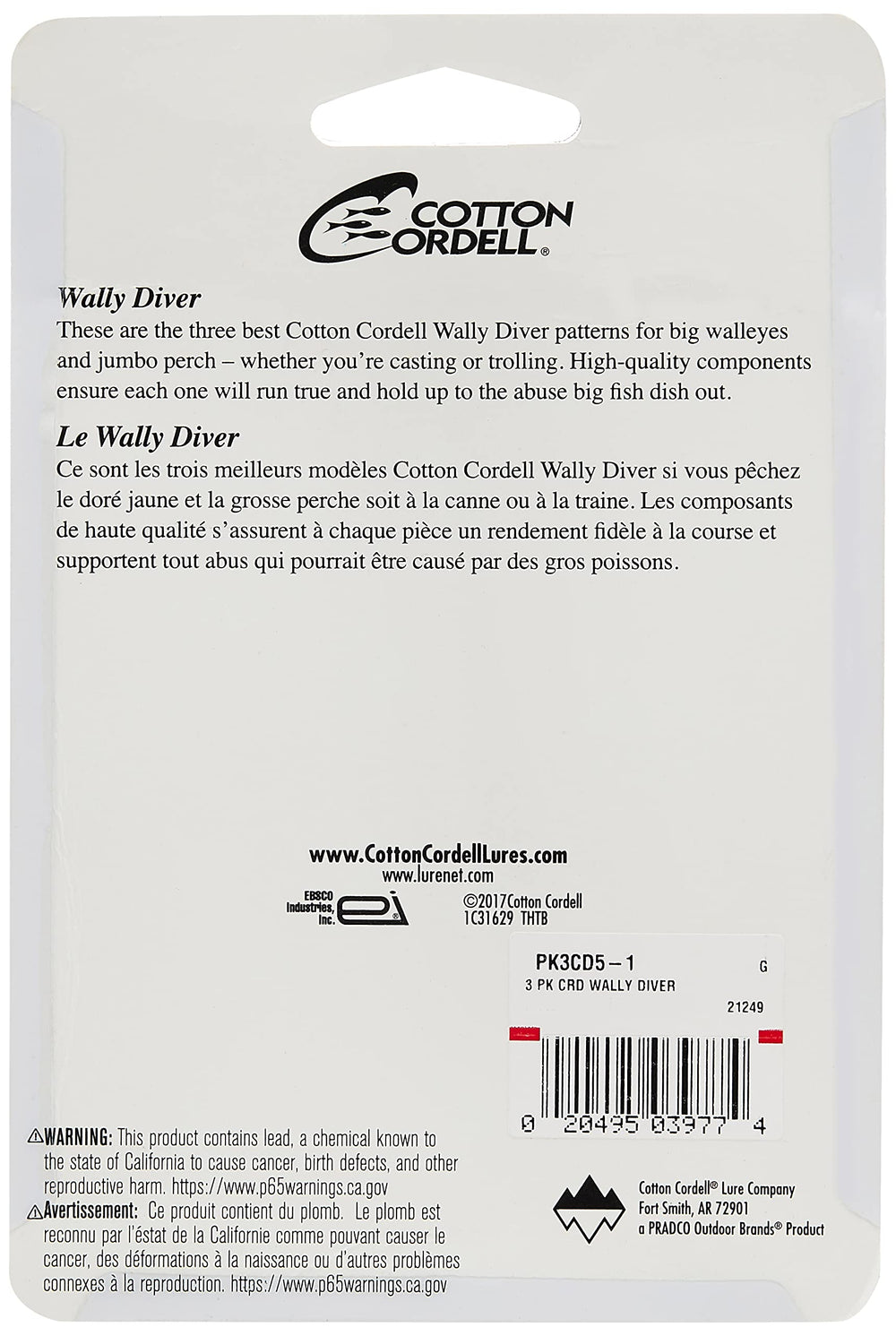 Cotton Cordell Wally Diver 3-pack variation closeup highlights durable finishes.