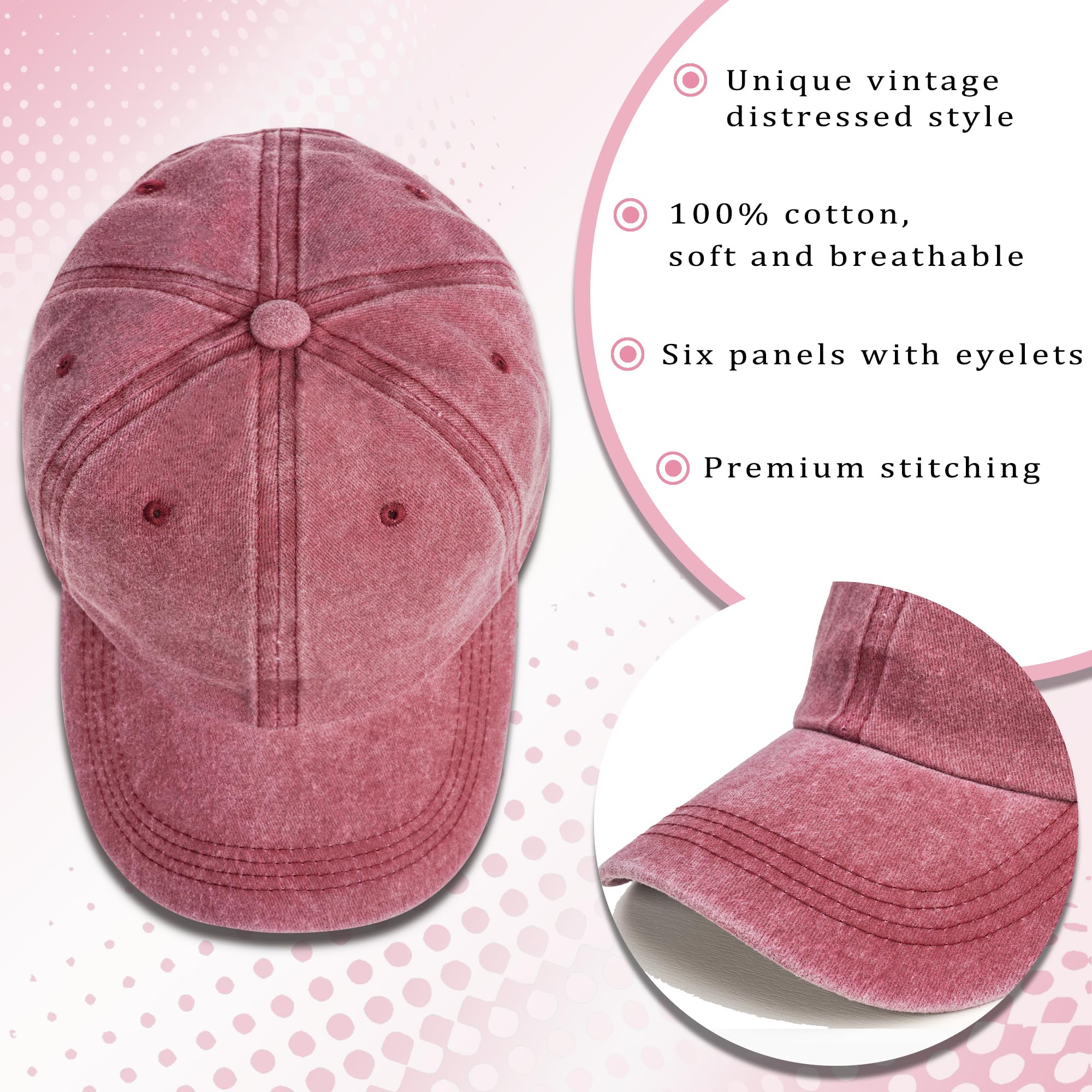 Soft cotton back view of red 1965 baseball cap