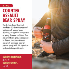 Counter Assault bear spray is EPA-registered for backcountry safety.