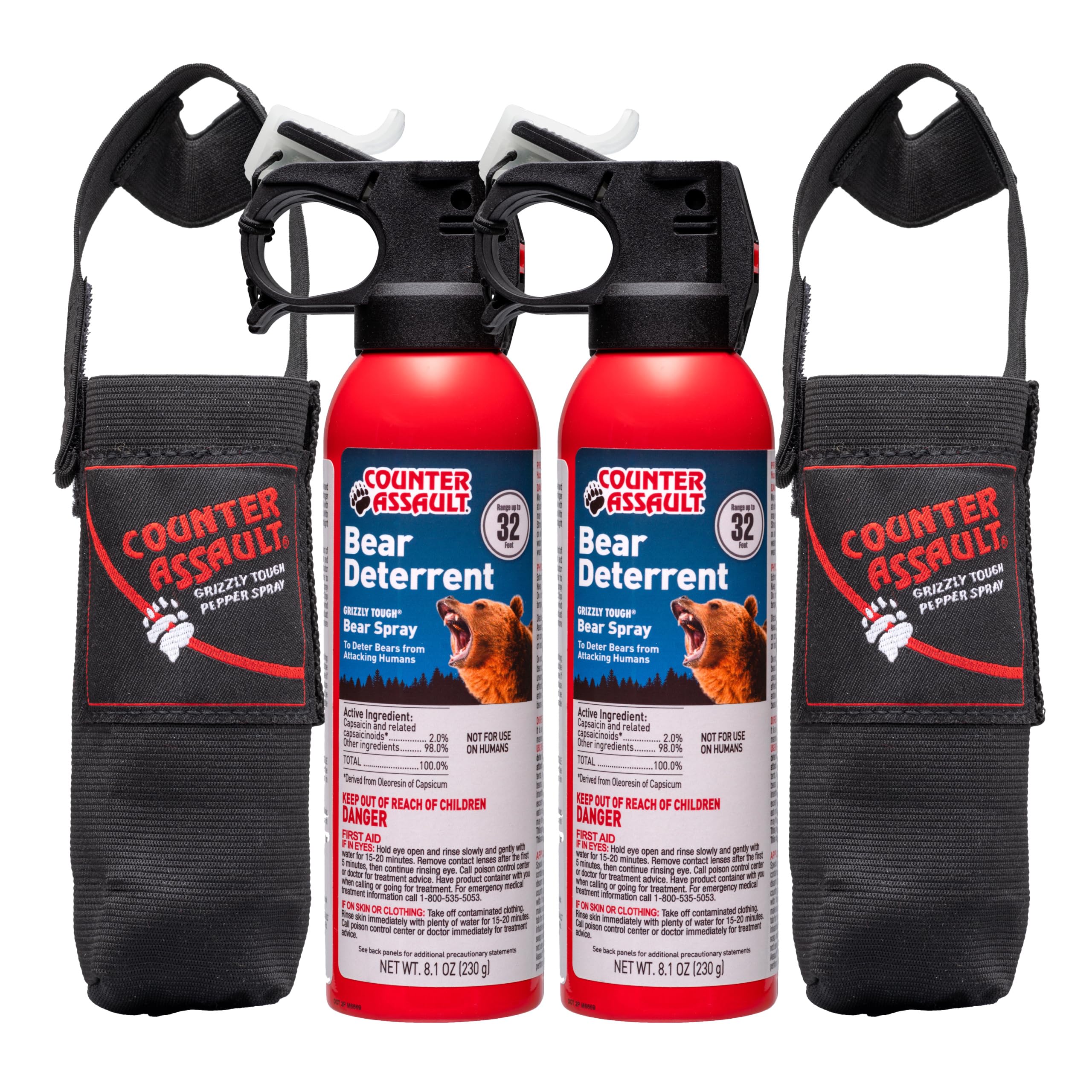 Counter Assault bear spray with holster for quick trail access