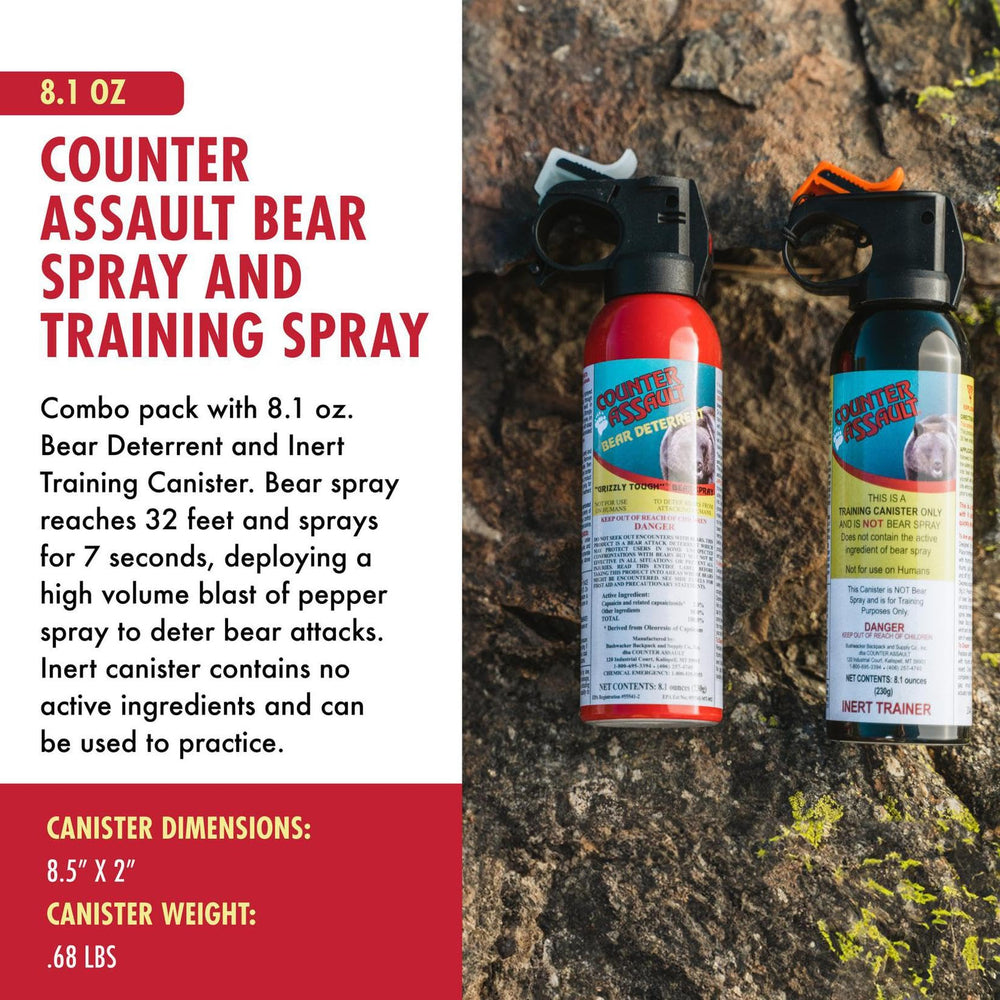 Counter Assault Bear Spray with Inert Training Canister — 32ft Range ...