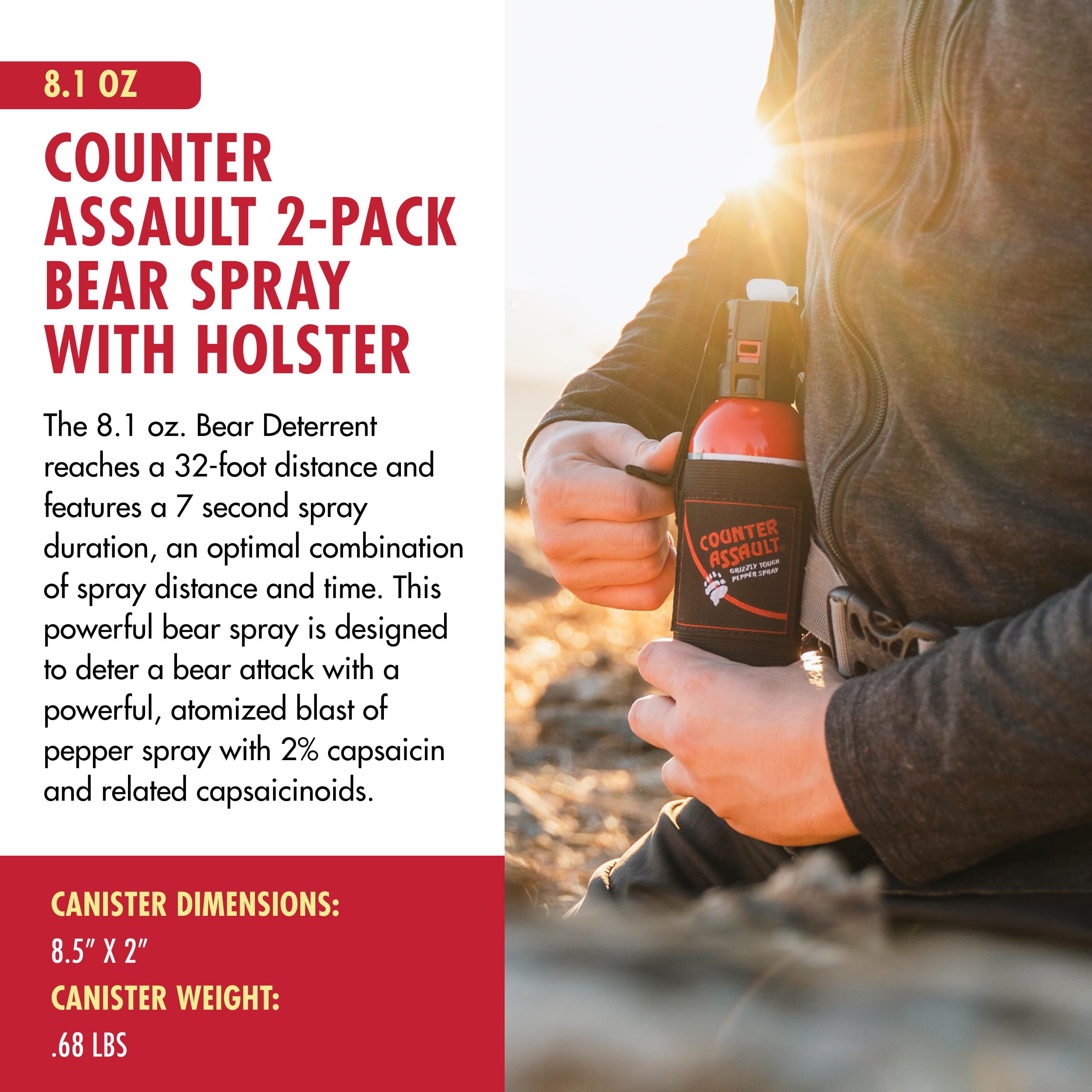 Counter Assault bear spray EPA-registered for compliant outdoor use