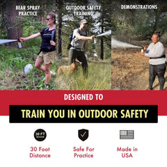 Counter Assault practice bear spray demonstrates no active ingredients for demonstrations.