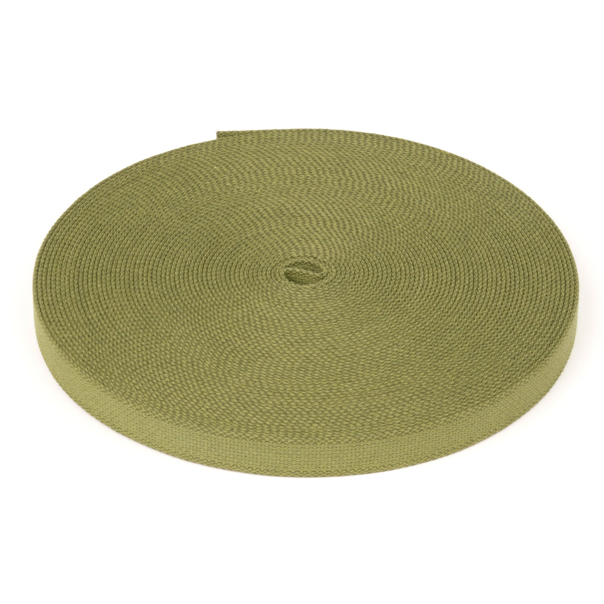 Country Brook Design 5/8-inch berry compliant camo webbing closeup; durable olive green for projects.
