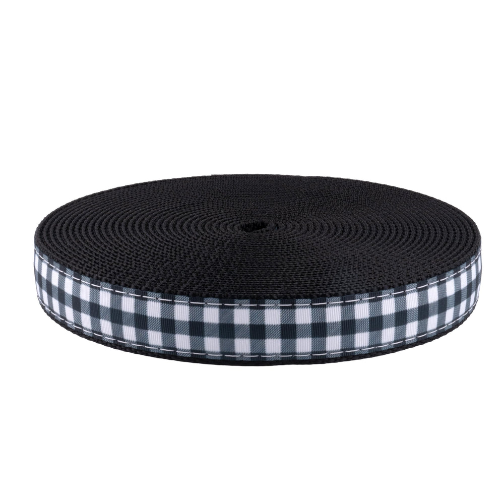 Country Brook Design buffalo plaid ribbon on nylon webbing with bold 1-inch width