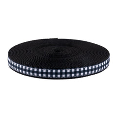 Country Brook Design buffalo plaid ribbon on nylon webbing for durable, versatile straps.