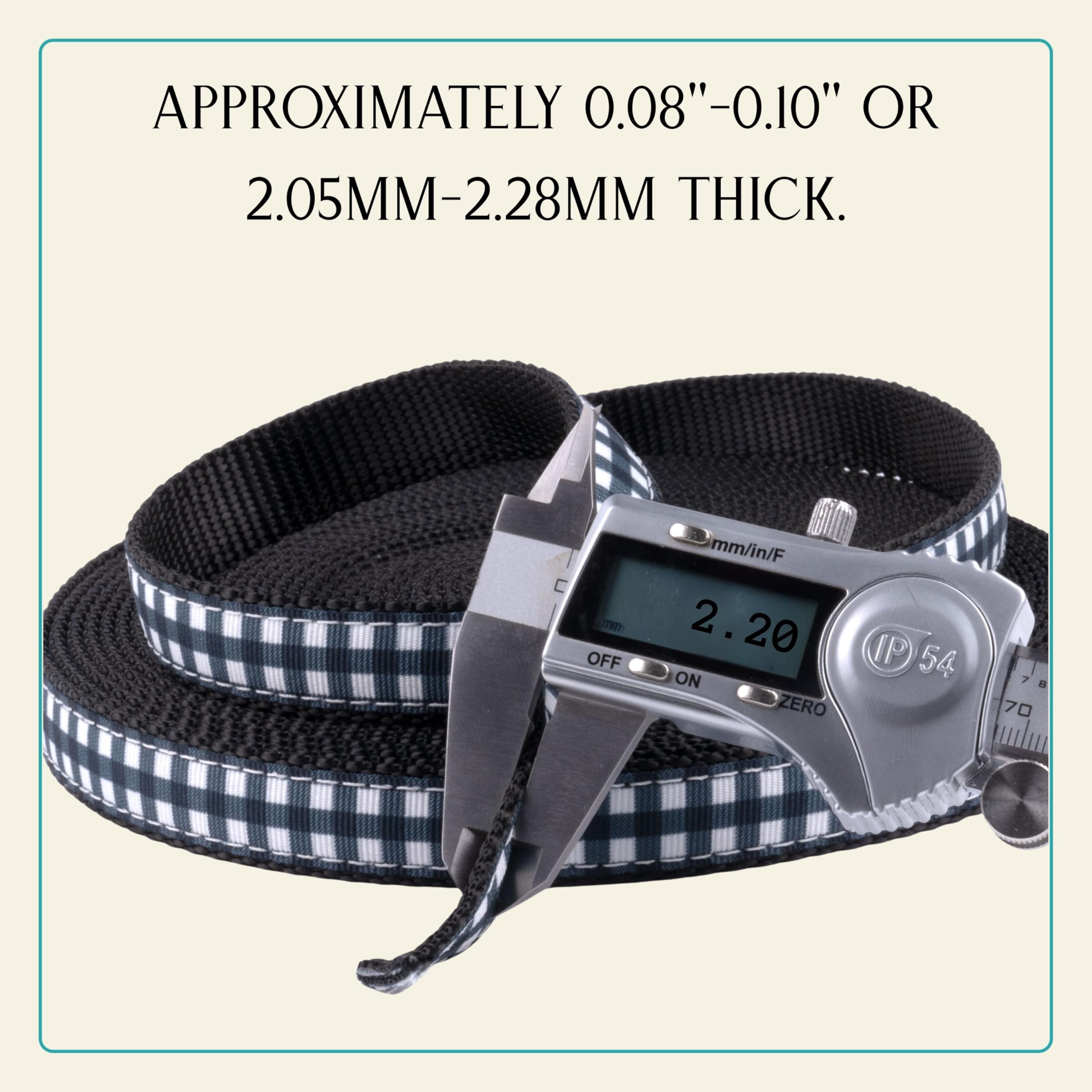 Country Brook Design buffalo plaid nylon webbing; ideal for dog collars, bags, or straps.