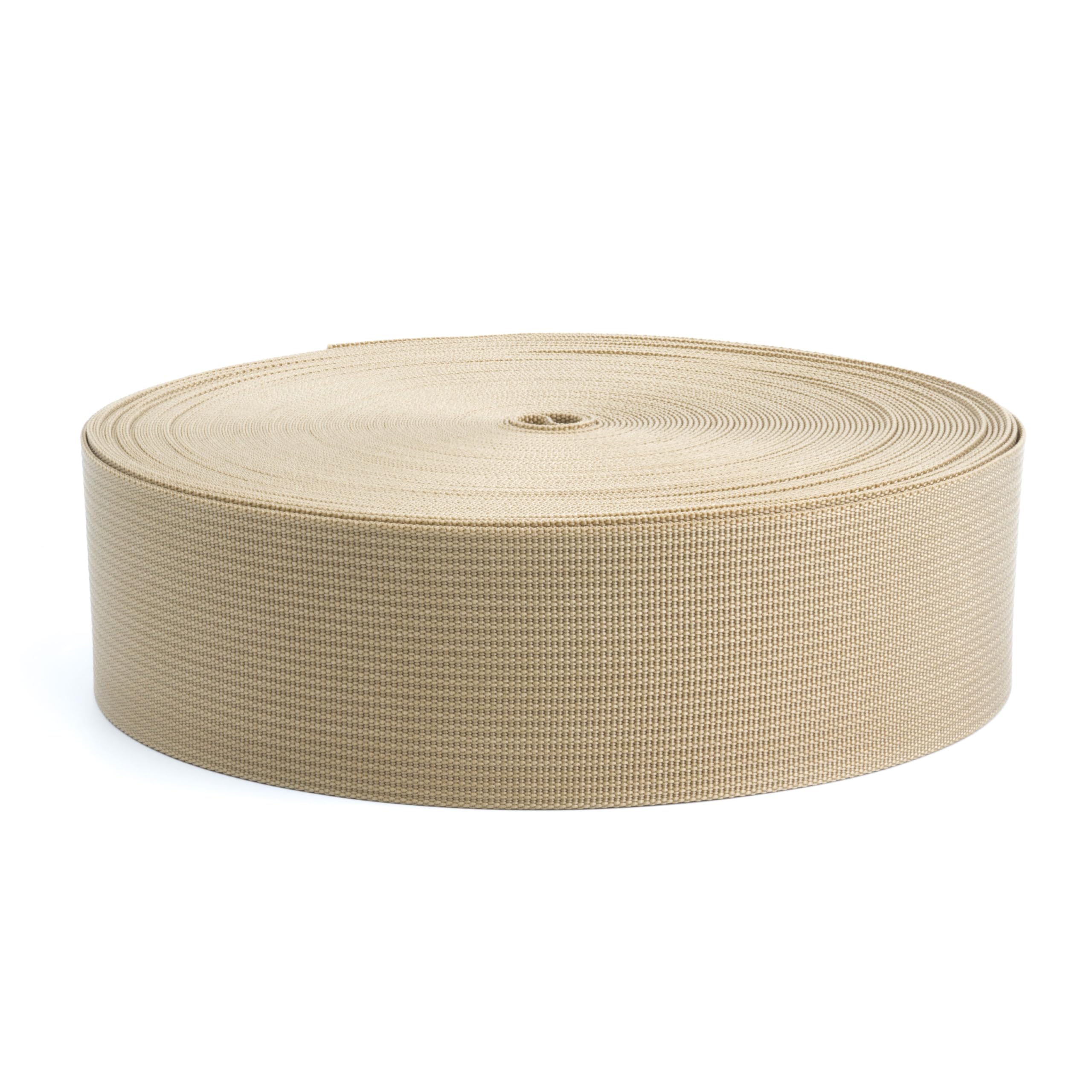 Country Brook Design coyote tan 2-inch lite-weight nylon webbing roll for versatile projects and crafting needs
