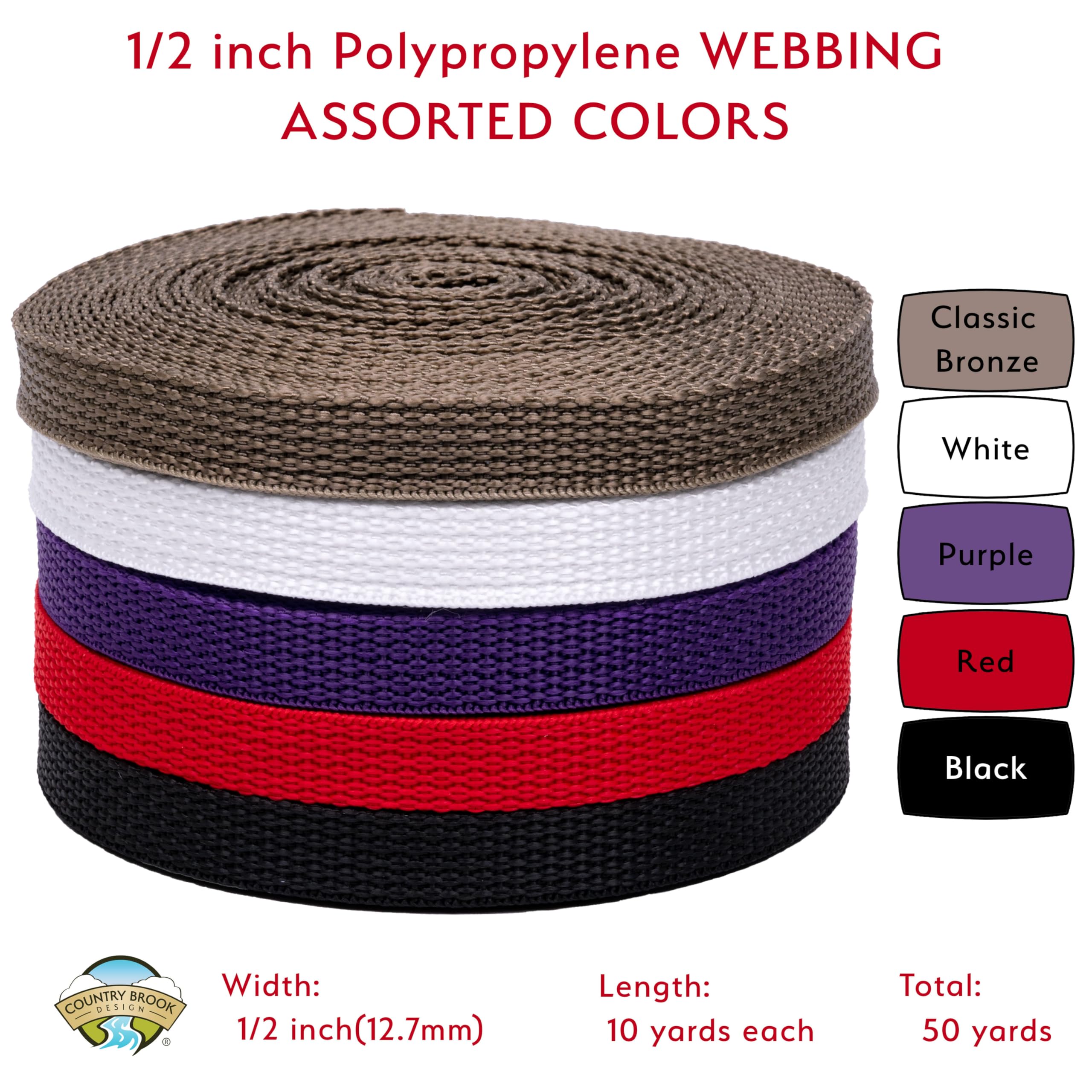 Country Brook Design half-inch purple polypro webbing ideal for colorful outdoor gear