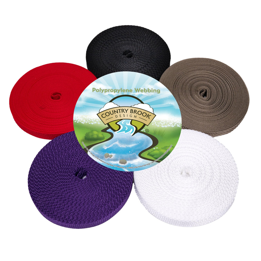 Country Brook Design half-inch polypro webbing in white for lightweight DIY straps