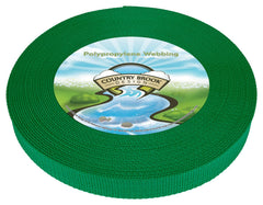 Country Brook Design Kelly Green polypropylene webbing for outdoor gear applications.