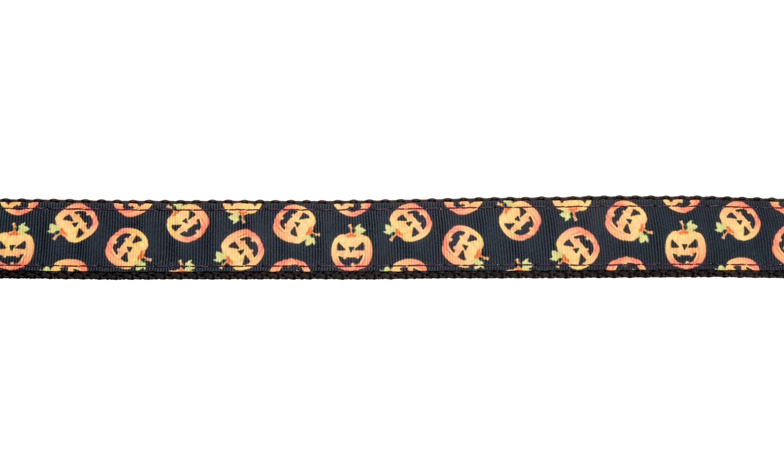 Pumpkins on black nylon webbing detail by Country Brook Design, ideal for decorative accents