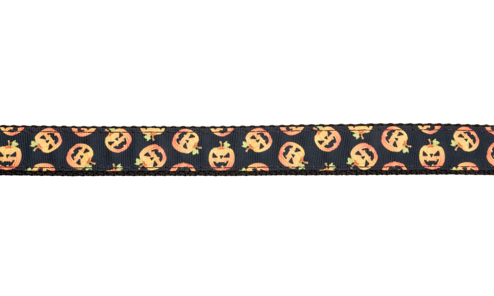 Pumpkins on black nylon webbing detail by Country Brook Design, ideal for decorative accents