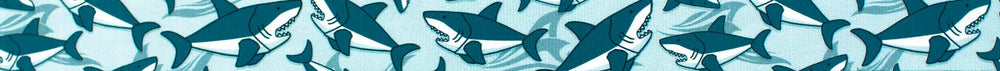 Country Brook Design sharks pattern detail webbing with high-detail print for crafts.