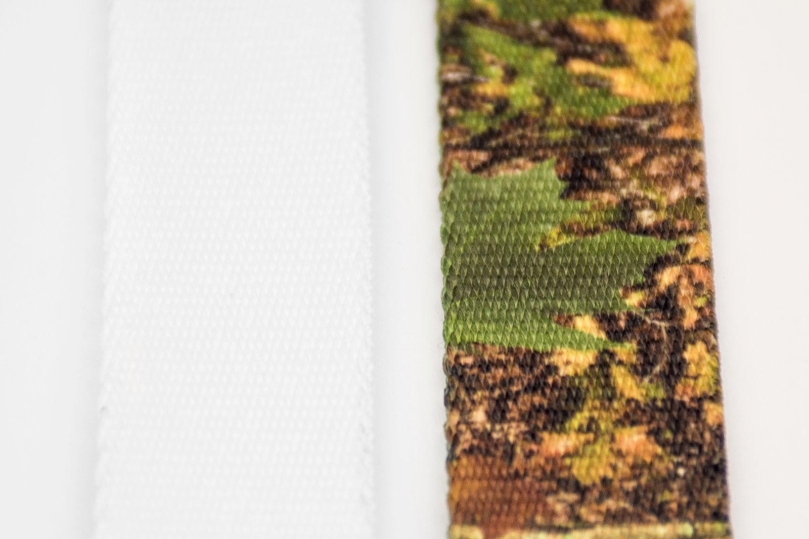 Country Brook Design sublimation-ready polyester webbing close-up showing smooth weave and durability