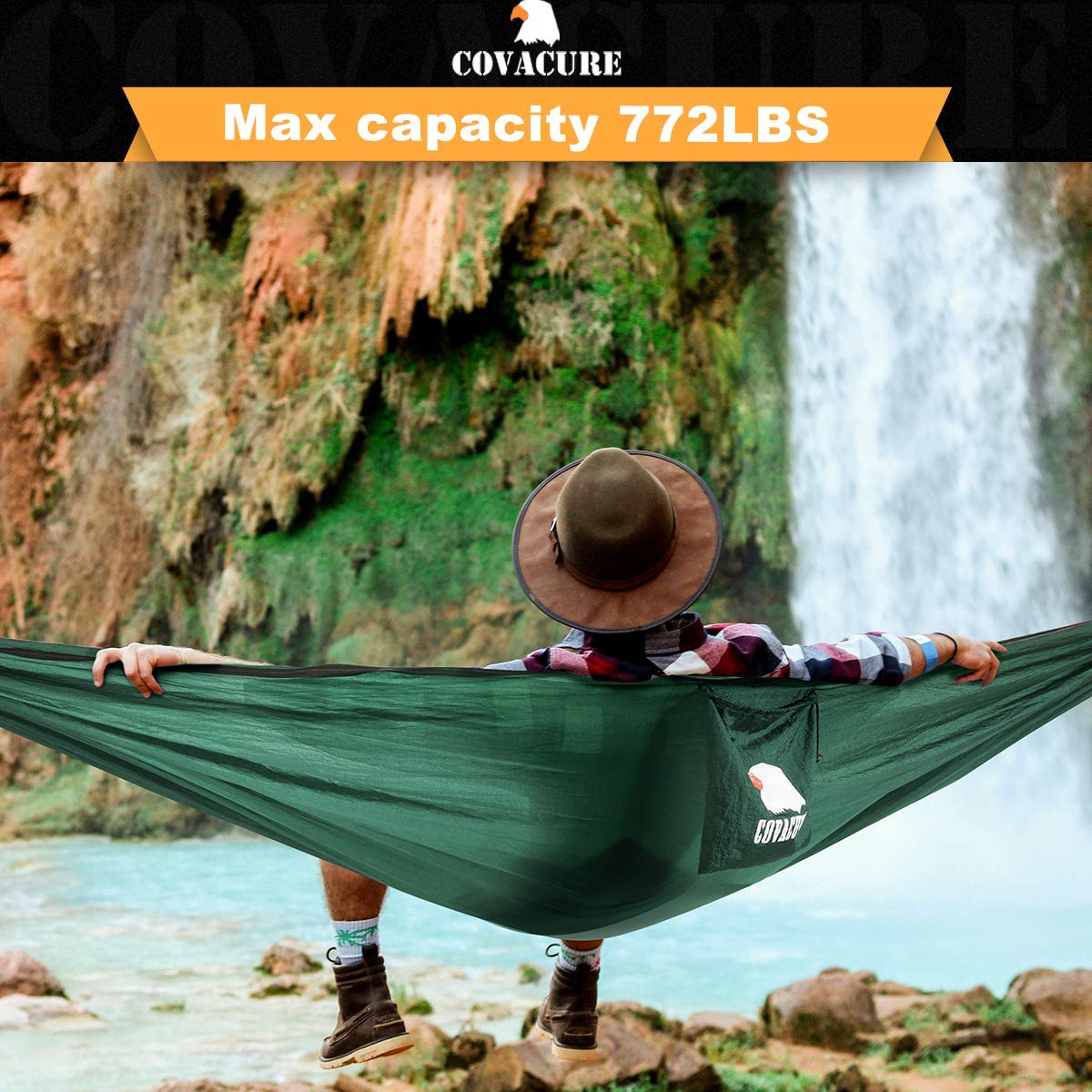 Covacure 9.5ft by 4.6ft hammock offers comfortable lounging space.