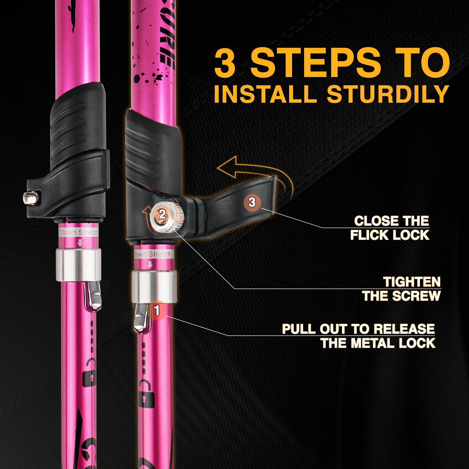 covacure hiking-poles-al7075-alloy built with durable aluminum and corrosion resistance