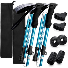 Covacure hiking poles extended to 120 cm for versatile height adjustment on tall hikers