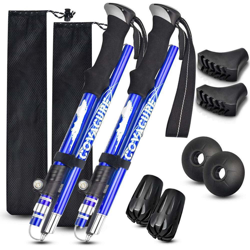 Covacure trekking poles extended-length for customizable height during long hikes