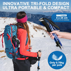 Covacure trekking poles folded-storage compact for easy backpacking