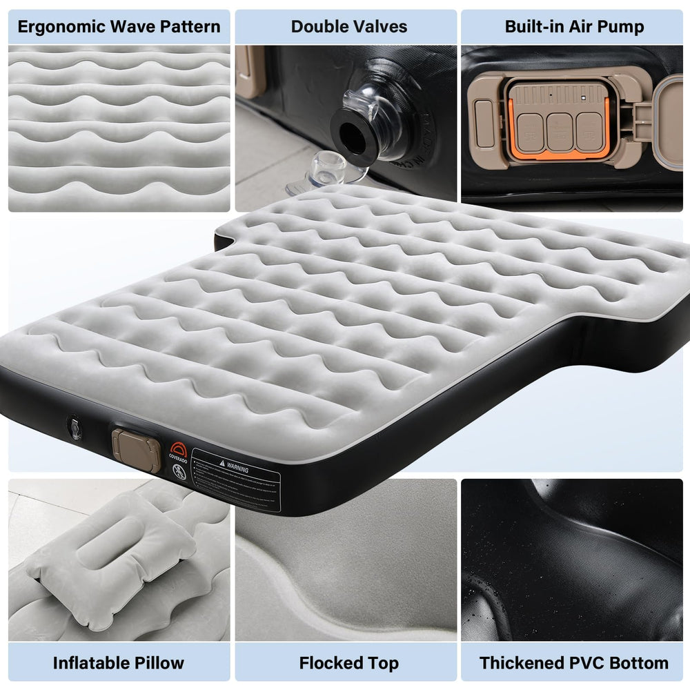 Coverado SUV air mattress with plush flocked top for comfortable sleep