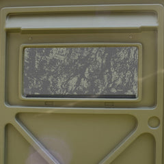 Covertech HD Window Camo being applied to glass for easy alignment.