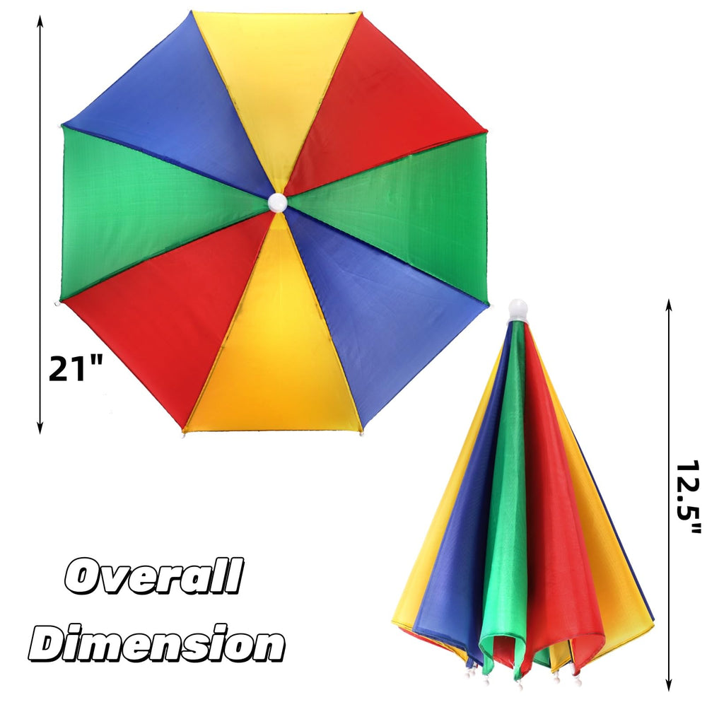 Rainbow Covzoe umbrella hats folded compactly for storage