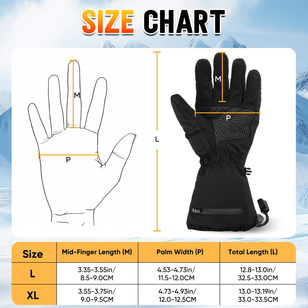 COZII heated gloves three heat levels control on back of hand
