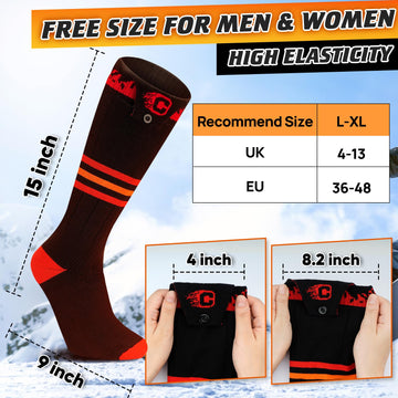 COZII heated socks highlight dual-layer insulation for safe, comfortable wear