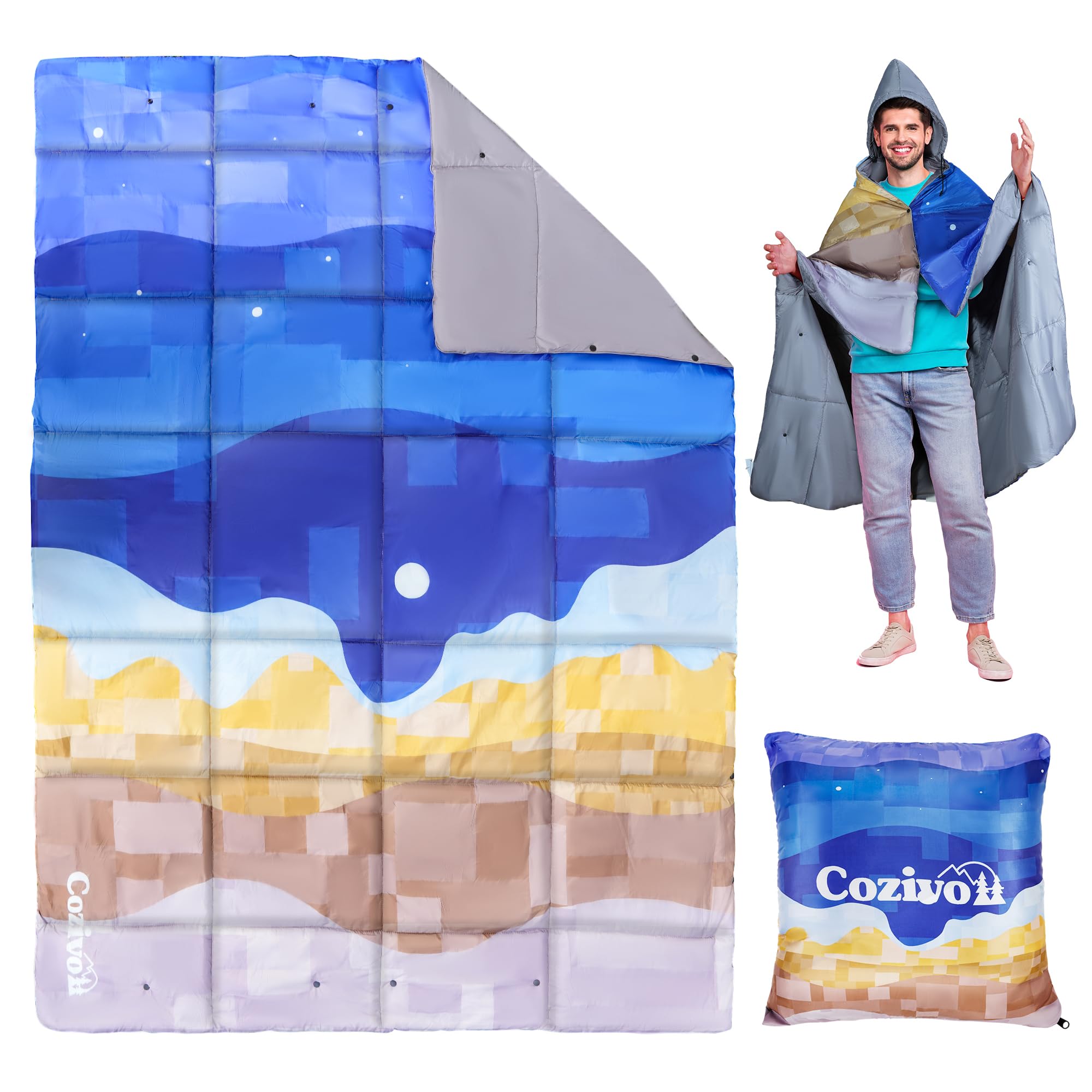 Cozivo camping blanket-stadium-event keeps you snug during colder bleacher moments.