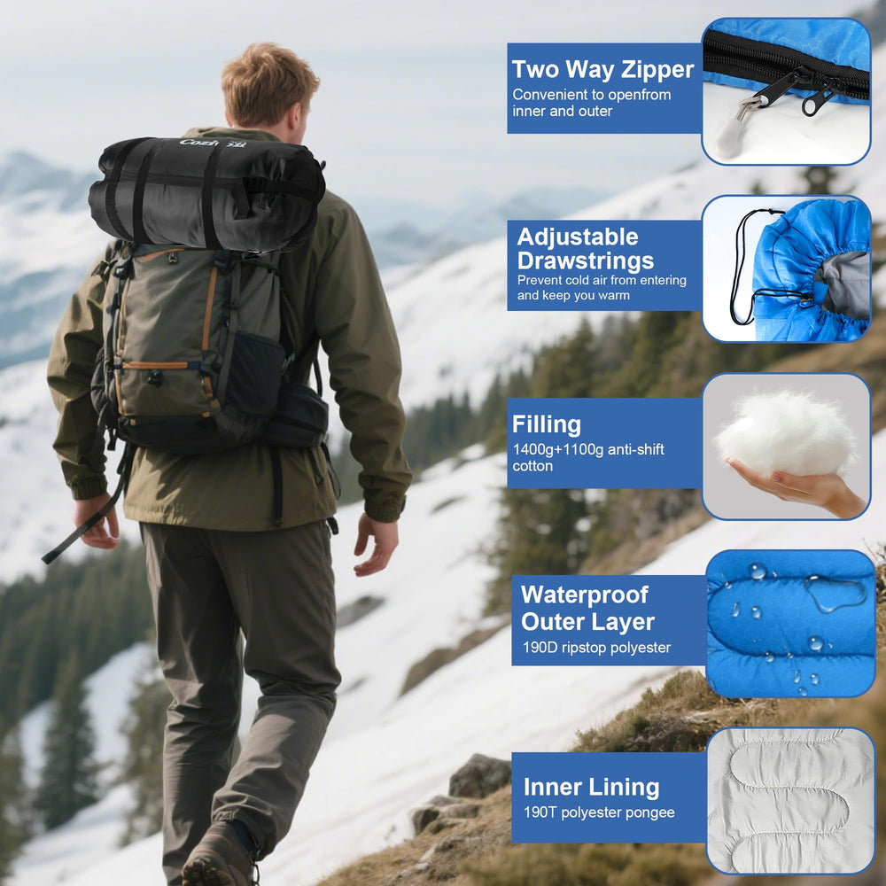 Cozivo compact packable sack enables easy backpacking and travel packing.
