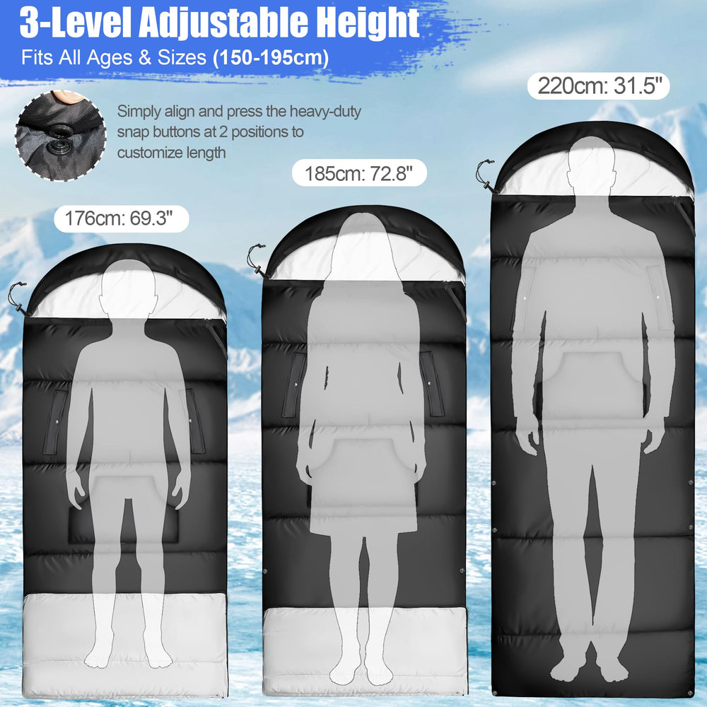 Cozivo sleeping bag armholes allow reaching items without exposing skin to cold