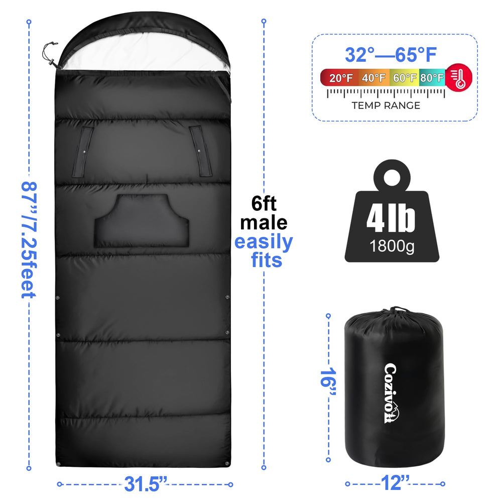 Cozivo bottom zipper vent enables instant airflow control for changing temperatures