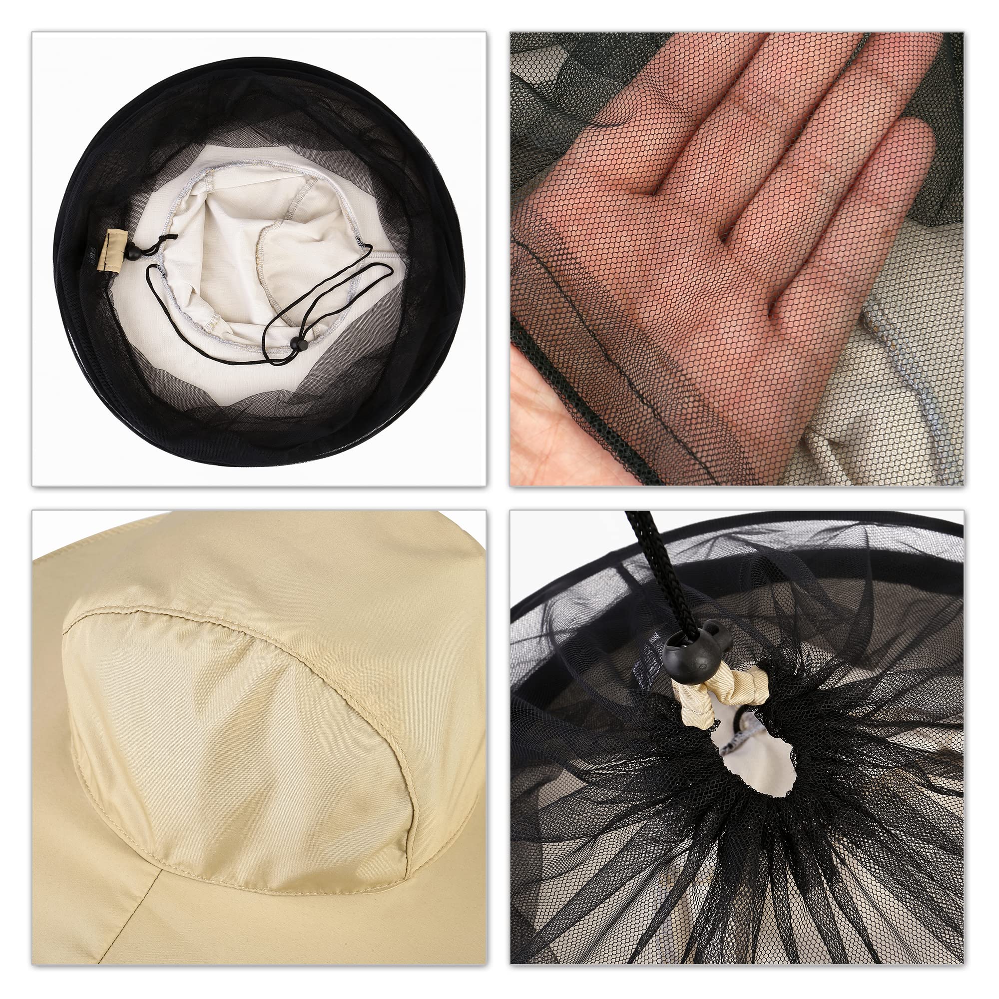 Wide brim sun protection feature on beige hat