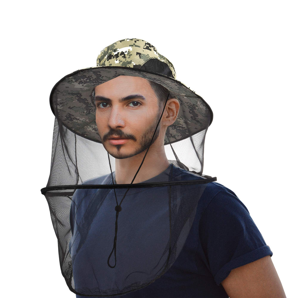 CozyCabin mosquito head net hat with removable mesh – front view