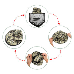 Full product view showing head net hat design